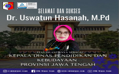 Selamat dan Sukses Ibu Dr. Uswatun Hasanah, M.Pd , atas dilantiknya sebagai Kepala Dinas Pendidikan dan Kebudayaan Provinsi Jawa Tengah, pada hari Jum'at , 14 Januari 2022 .